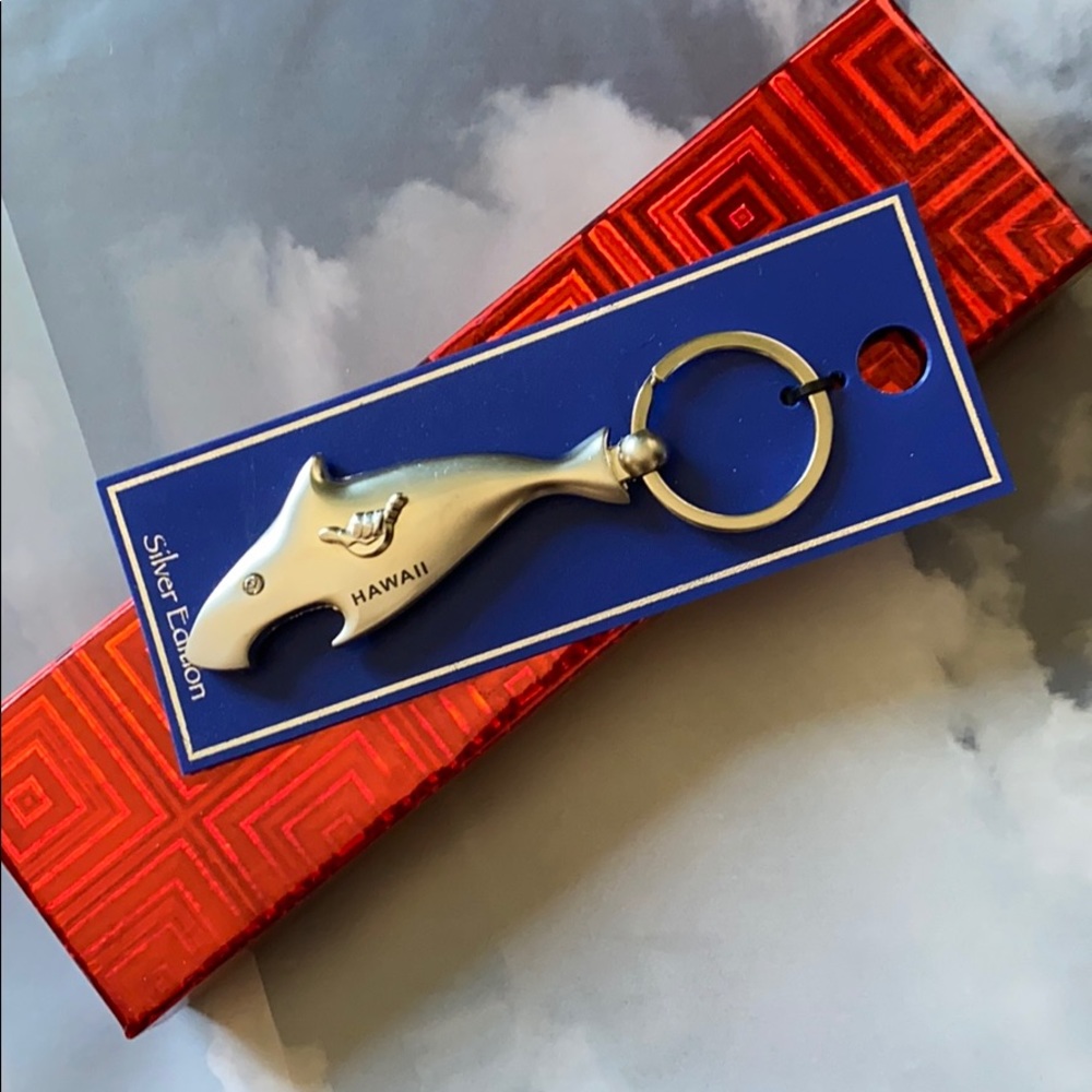 Shark Pewter Hawaii Keychain Bottle Opener/New